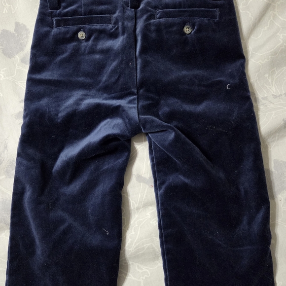 Janie And Jack Toddler Navy Blue Velvet 3-Piece Suit Set - Picture 5 of 7